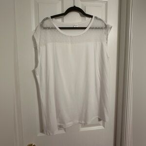 Elegant White Sheer Dot Top